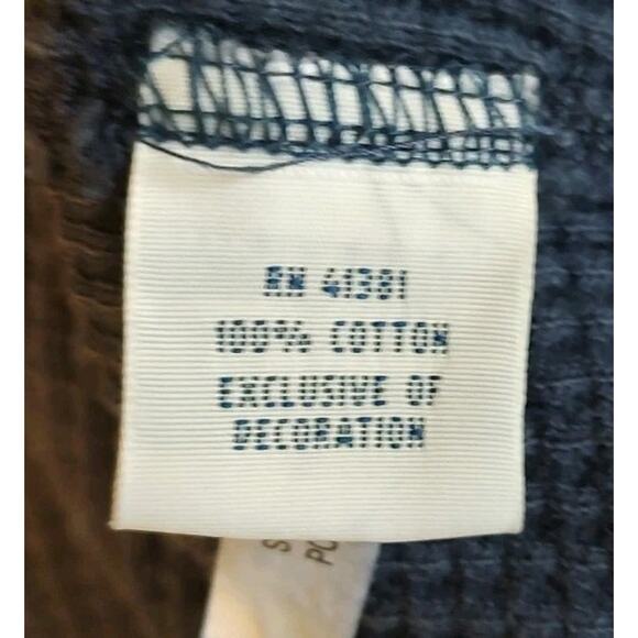 Men's Polo Ralph Lauren Waffle Knit Hoodie Pullover Navy Blue - XL - Picture 5 of 6